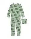 Bild 1 von Kinder-Pyjama mit Puppen-Pyjama Dino dunkelgrün