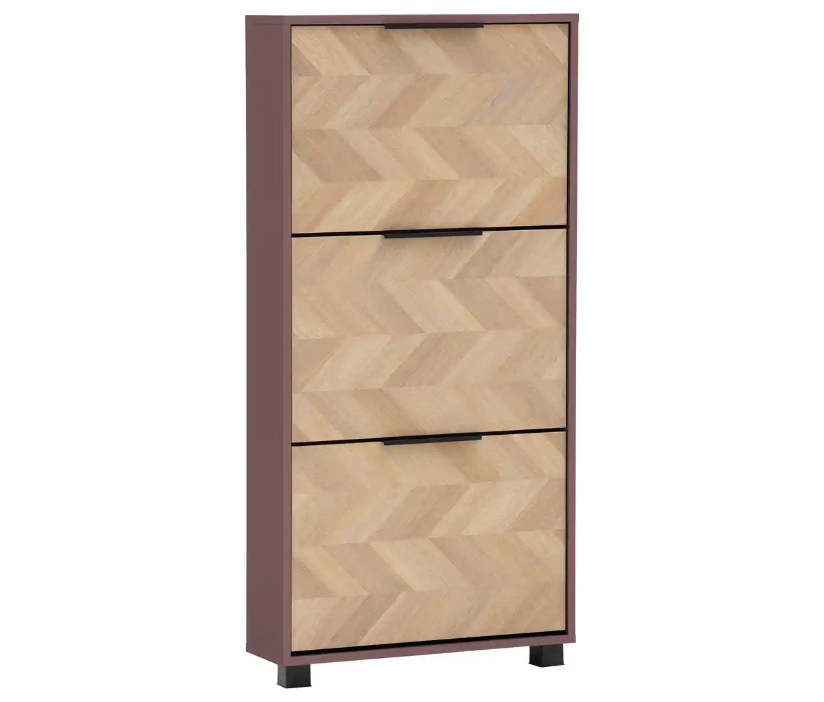 Bild 1 von Schuhkipper »Piazza«, 3 Klappen, mauve und Fischgräten-Dekor