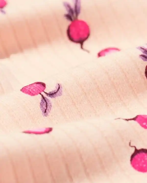 Bild 2 von Mitwachsender Baby-Strampler gerippt mit Radieschen pfirsich