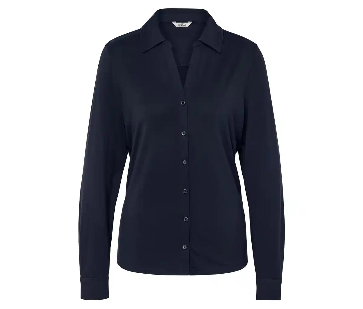 Bild 1 von Blusenshirt mit Knopfleiste, dunkelblau