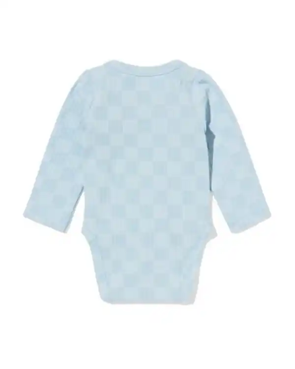 Bild 2 von Newborn mitwachsender Wickelstrampler, gerippt, Farbblöcke hellblau