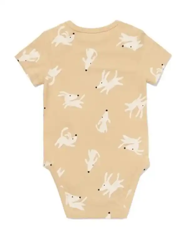 Bild 2 von Mitwachsender Baby-Strampler mit Hunden naturfarben