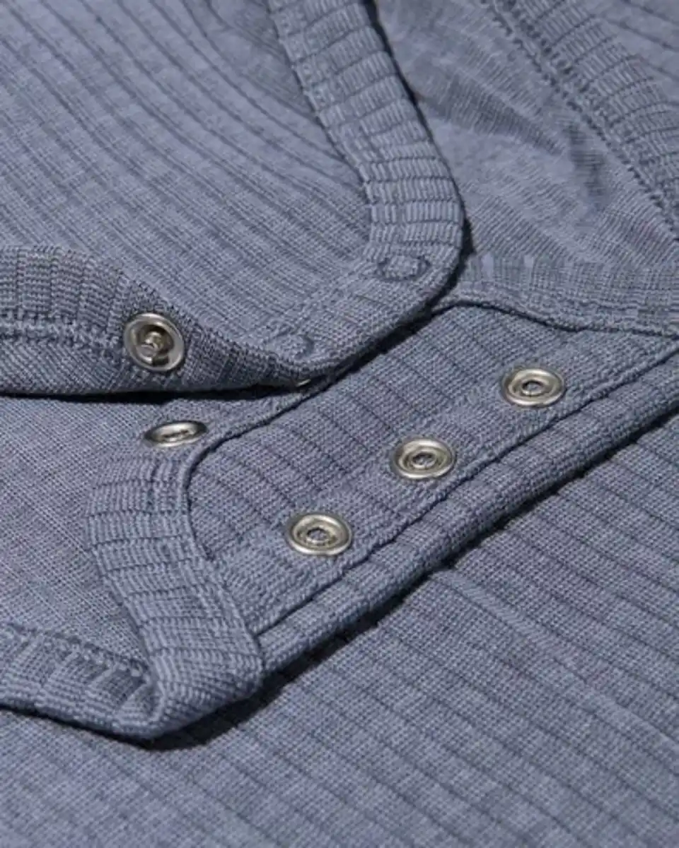 Bild 3 von Strampler zum Mitwachsen, Bambus, gerippt blau