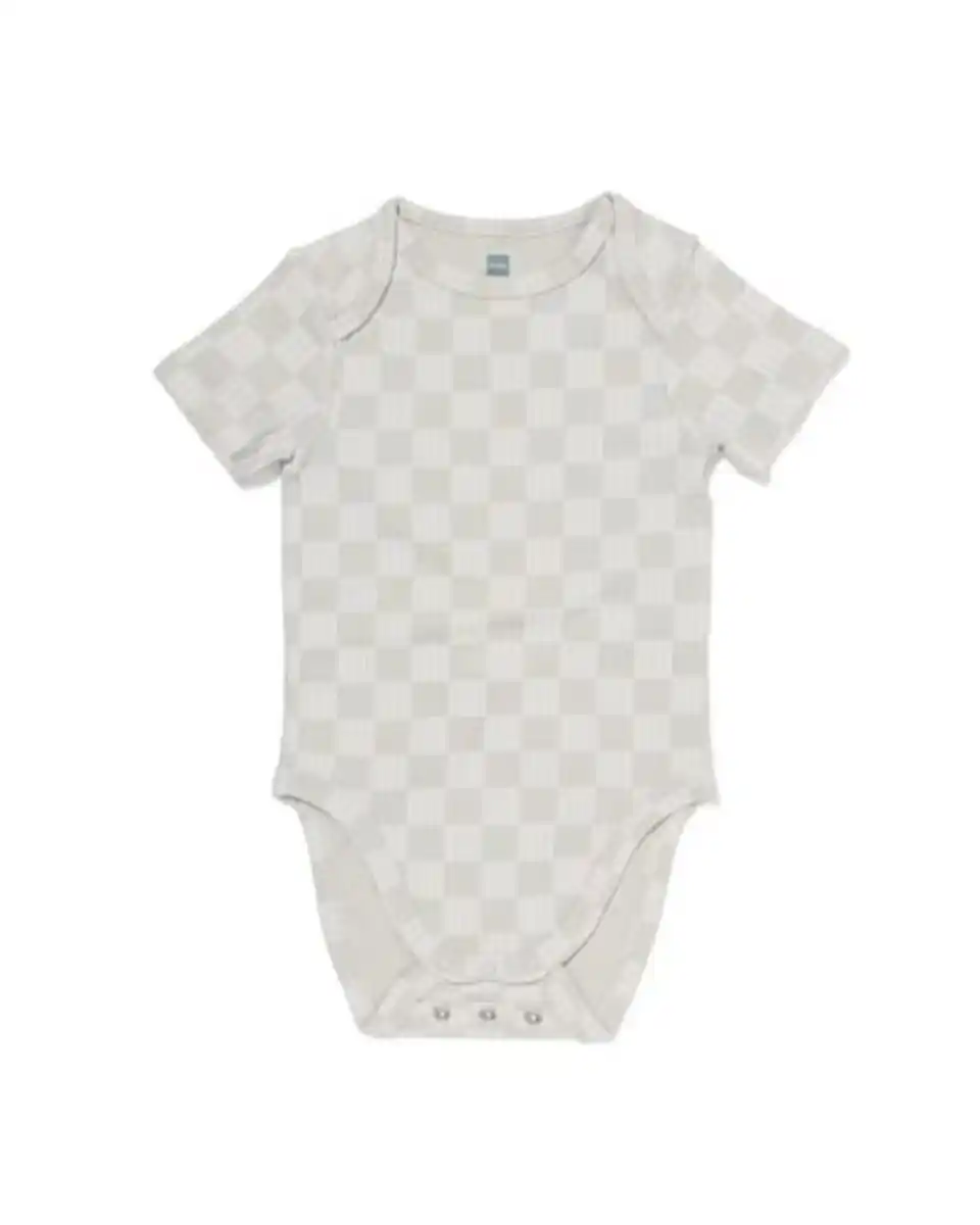 Bild 1 von Mitwachsender Baby-Strampler LENZING™ ECOVERO™, gerippt, Blockmuster blau