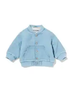 Baby-Bomberjacke, gerippt jeansfarben