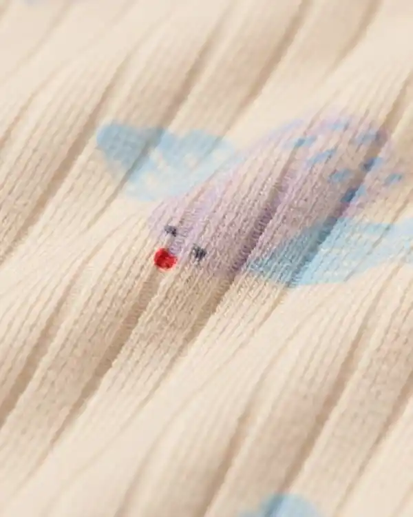 Bild 2 von Mitwachsender Newborn-Wickel-Strampler aus Ripp mit Tieren ecru