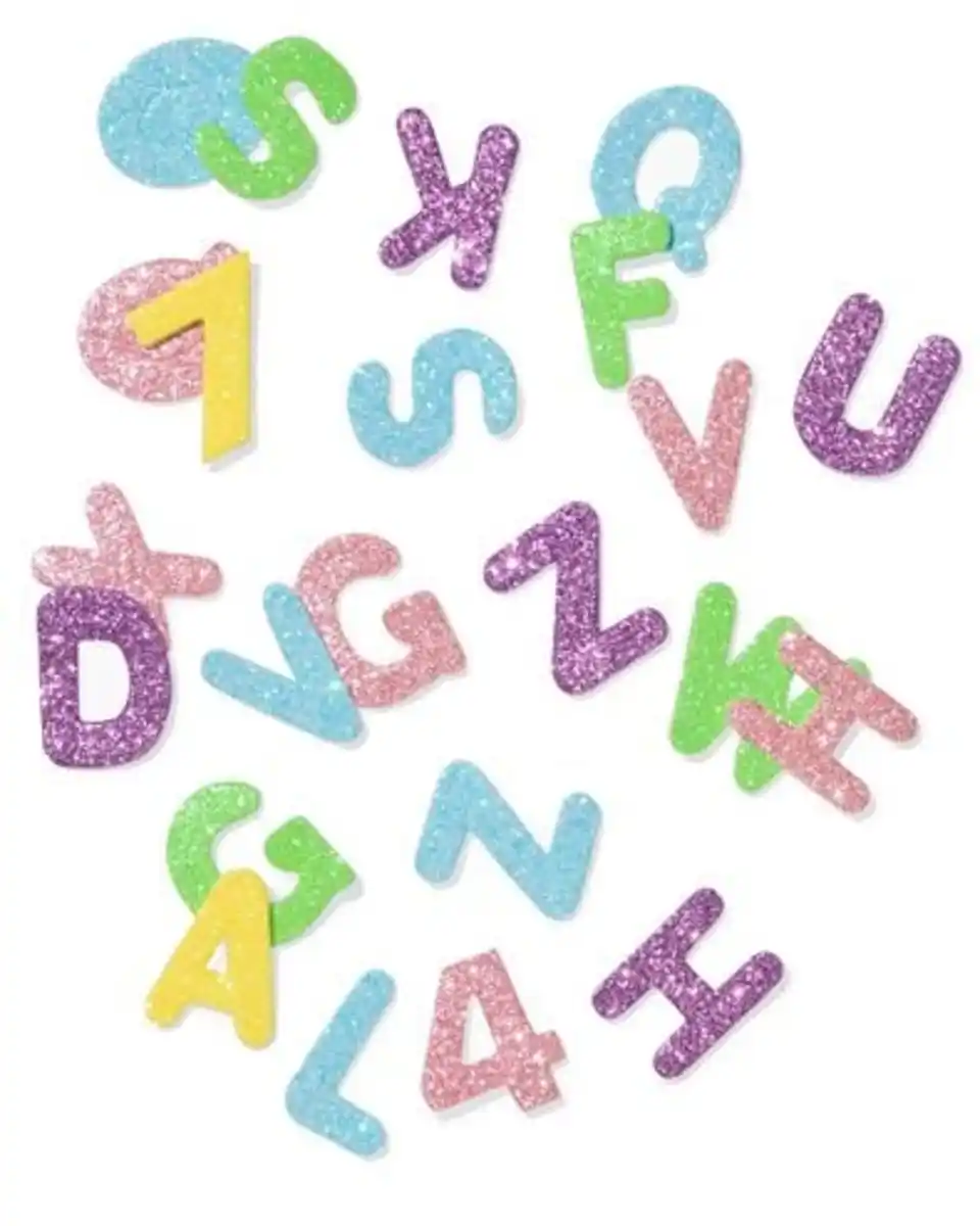 Bild 1 von Moosgummi-Sticker, Alphabet, Glitzer