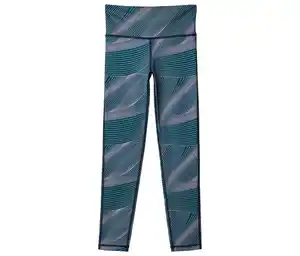 Sportleggings, blaugrün mit lavendelfarbenem Alloverprint