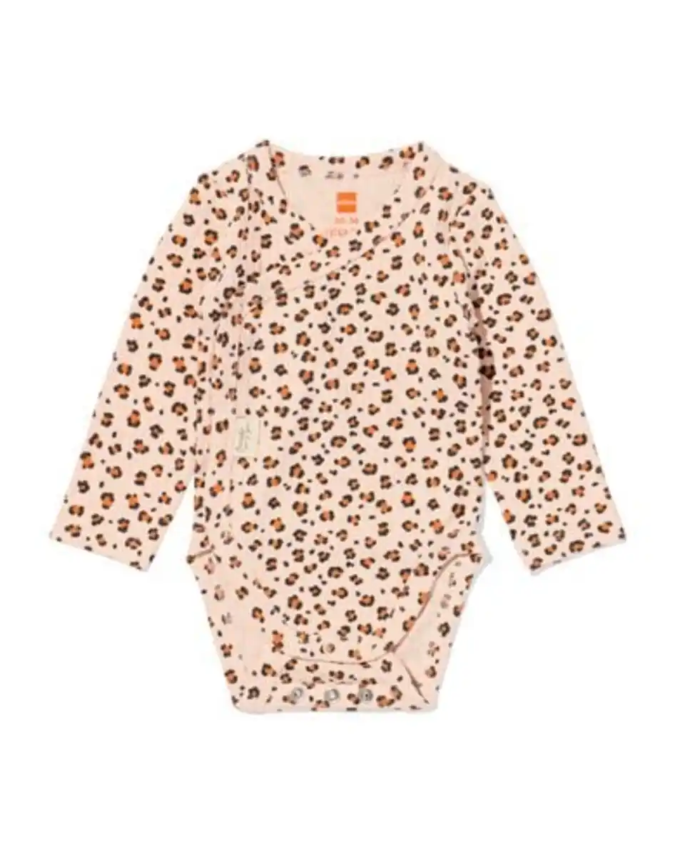 Bild 1 von Mitwachsender Newborn-Wickel-Strampler aus Ripp mit Tieren lachsfarben