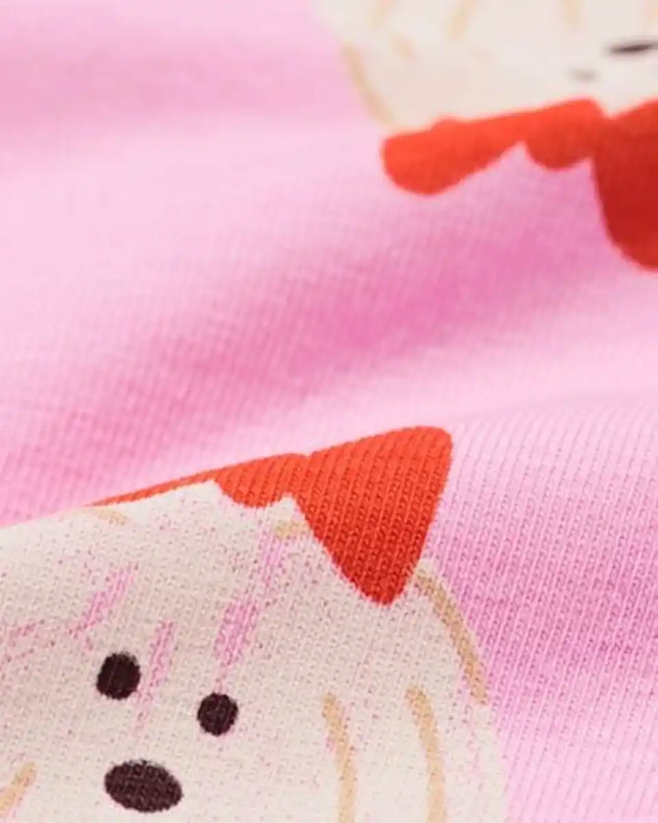 Bild 2 von Kinderpyjama mit Puppenpyjama Hunde rosa