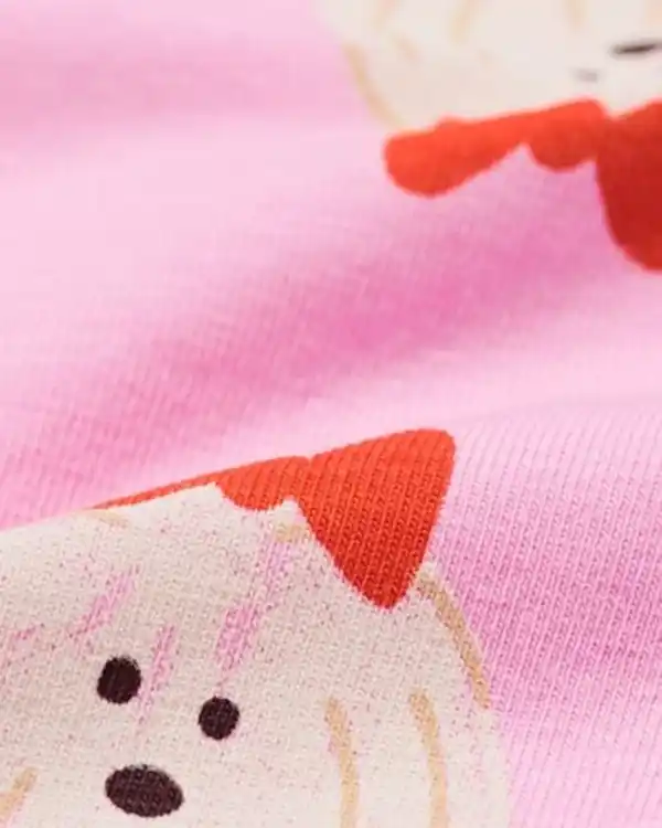 Bild 2 von Kinderpyjama mit Puppenpyjama Hunde rosa