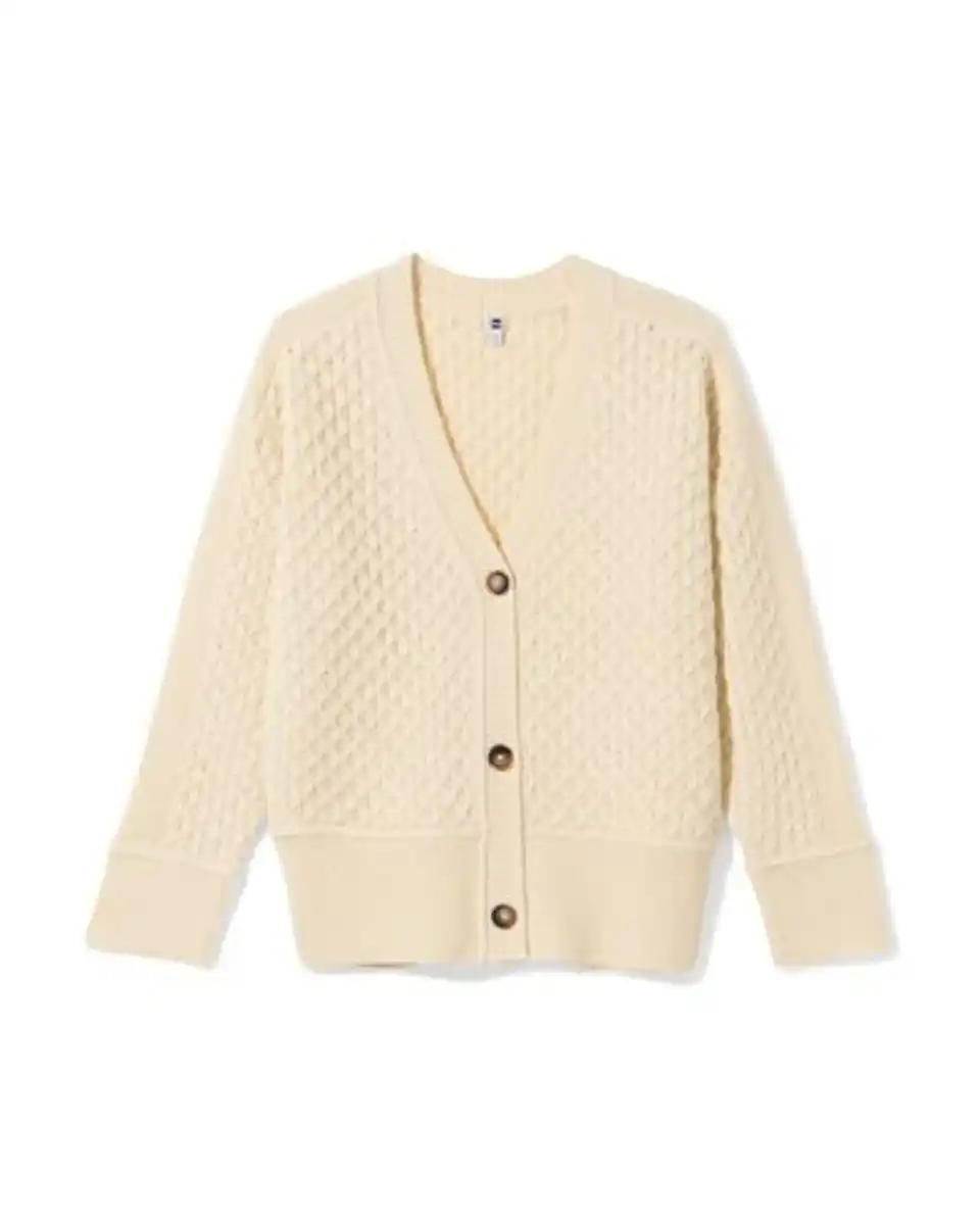 Bild 2 von Damen-Strickjacke Viola mit Struktur eierschalenfarben