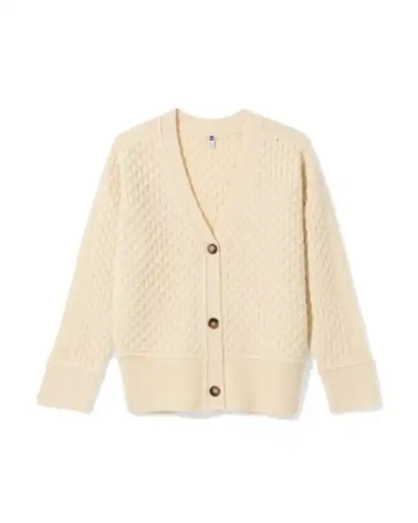 Bild 2 von Damen-Strickjacke Viola mit Struktur eierschalenfarben