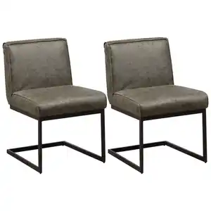 Mid.you Schwingstuhl-Set, Dunkelgrün, Metall, Textil, 53x81x61 cm, Esszimmer, Stühle, Esszimmerstühle, Esszimmerstühle-Set