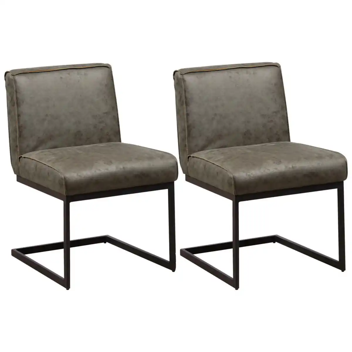 Bild 1 von Mid.you Schwingstuhl-Set, Dunkelgrün, Metall, Textil, 53x81x61 cm, Esszimmer, Stühle, Esszimmerstühle, Esszimmerstühle-Set
