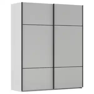 Novel Schwebetürenschrank, Grau, Holzwerkstoff, 7 Fächer, 162x223x68 cm, Typenauswahl,  umfangreiches Zubehör erhältlich, in verschiedenen Größen und Holzdekoren erhältlich, Schlafzimmer, Klei