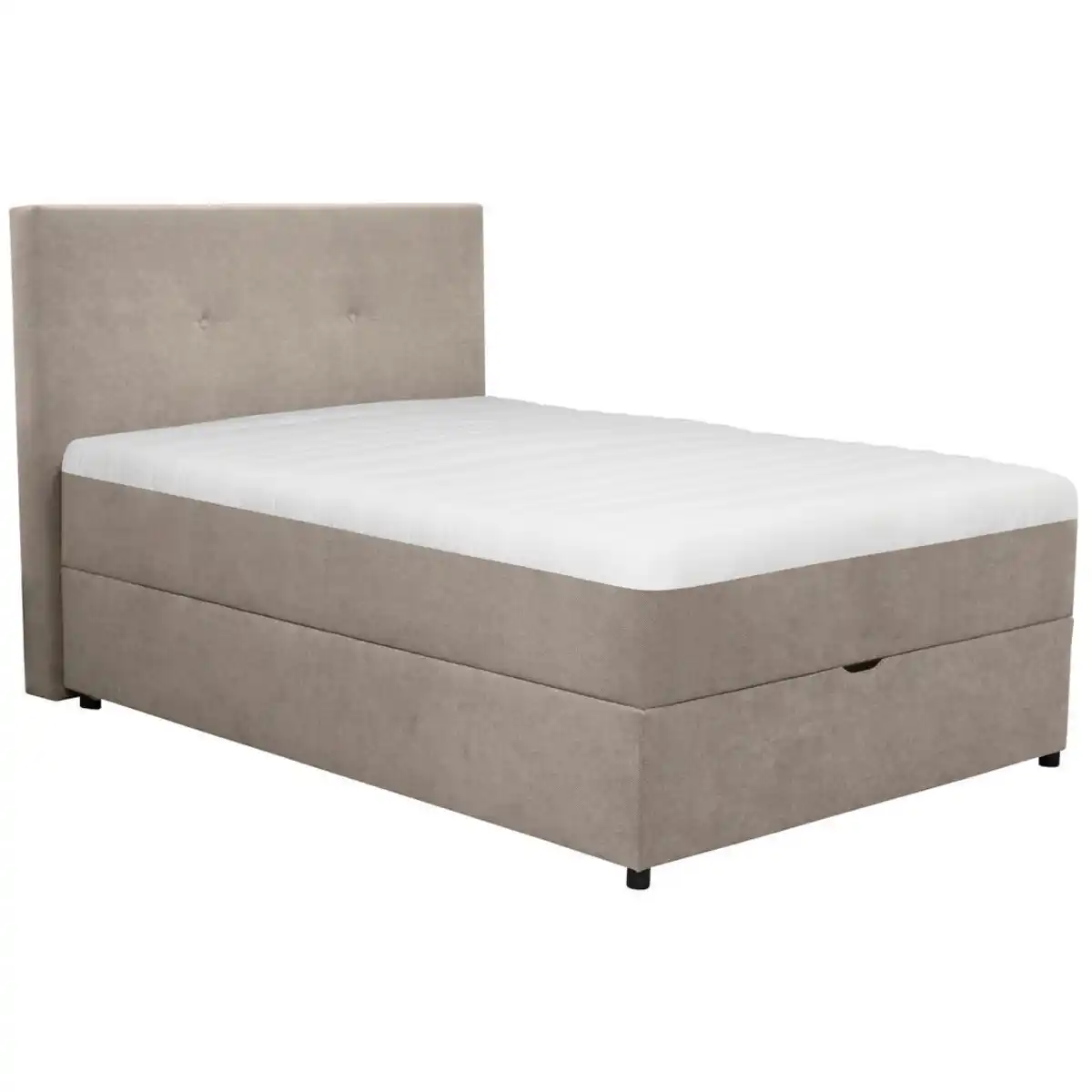 Bild 1 von Carryhome Boxbett, Grau, Textil, H3, Höhe ca. 20 cm, 100x200 cm, gepolstertes Kopfteil, Schlafzimmer, Betten, Boxspringbetten