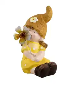 Garten Dekofigur Kind, gelb