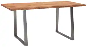 Schreibtisch WL7.269 Akaziefarben/Chromfarben, Akaziefarben, Chromfarben