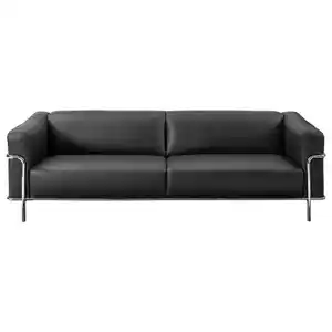 Johann Jakob 3-Sitzer-Sofa Mandia, Schwarz, Leder, Echtleder, Rindleder, 236x67x96 cm, Goldenes M, Dgm, Fußauswahl, Lederauswahl, Stoffauswahl, Hocker erhältlich, Rücken echt, Wohnzimmer, Sofas &