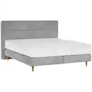 Bild 1 von Welnova Boxspringbett, Grau, Textil, Eiche, massiv, H3, 7-Zonen, 140x200 cm, gepolstertes Kopfteil, in verschiedenen Größen erhältlich, Matratze durchgehend, Härtegradauswahl, Schlafzimmer, Bette