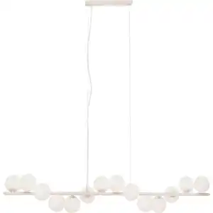 Kare-Design Hängeleuchte, Weiß, Metall, Glas, 150x130x29 cm, Lampen & Leuchten, Innenbeleuchtung, Hängelampen, Pendelleuchten