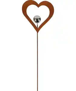 Blumenstecker Herz, braun