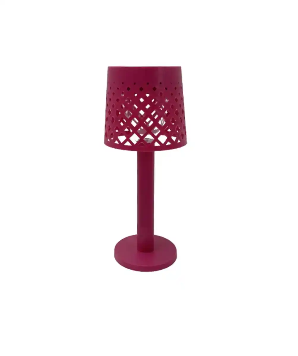 Bild 1 von Solarlampe mit geflochtenem Schirm, pink