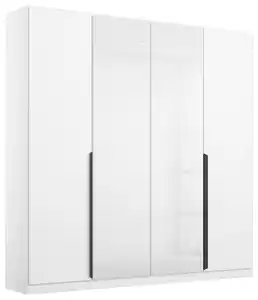 Drehtürenschrank Artemis Weiß, Weiß Hochglanz, Weiß, Weiß Hochglanz