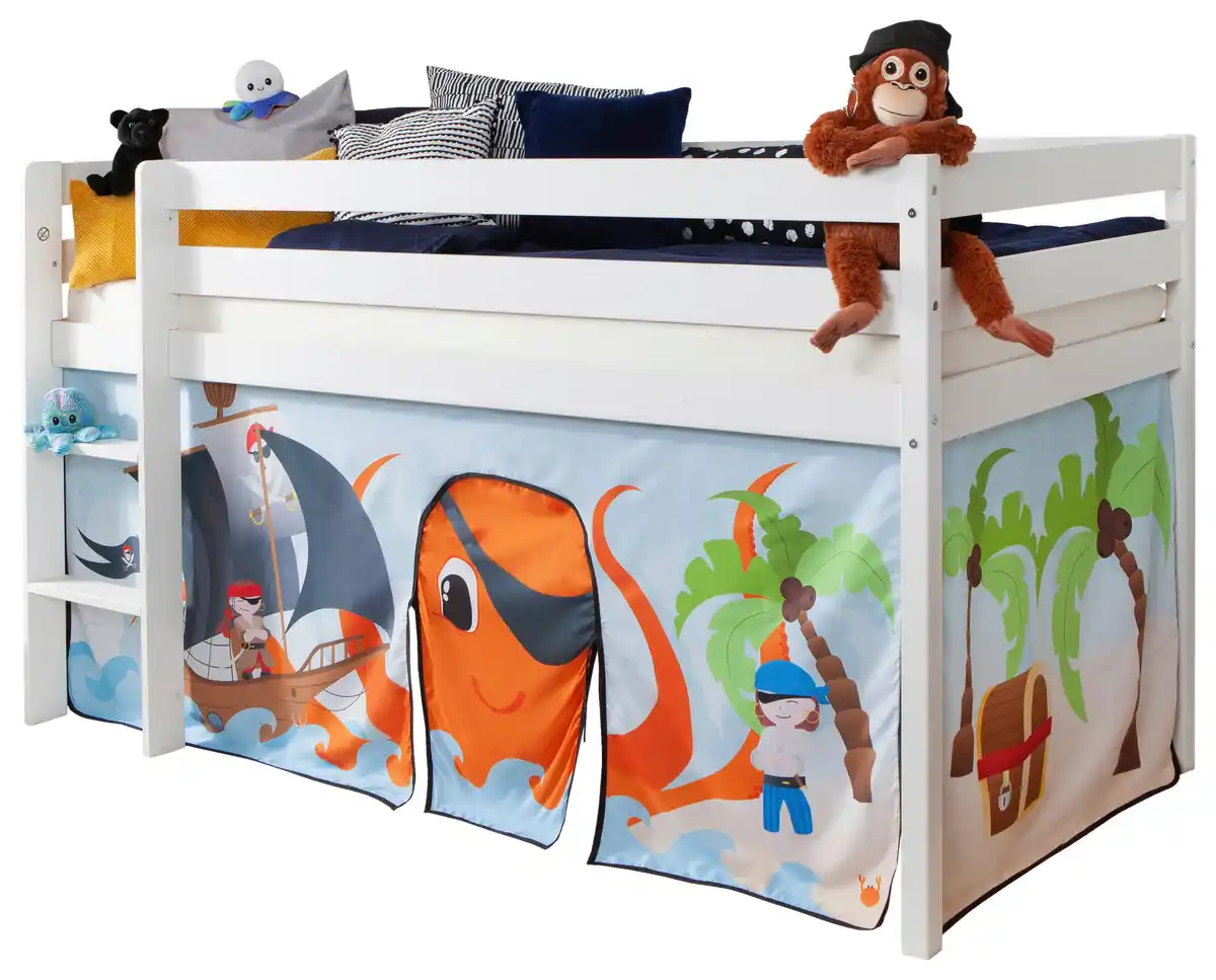 Bild 1 von Hochbett Holz Malte ca. 90x200 cm Weiß Pirat, Weiß