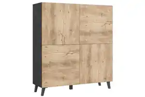 Highboard Phuket Anthrazit/Kastanieneiche, Anthrazit, Kastanieneichefarben