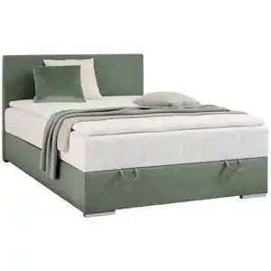 Boxxx Boxbett, Grün, Textil, H3, Höhe ca. 22 cm, 140x200 cm, Topper durchgehend, in verschiedenen Größen erhältlich, Matratze durchgehend, Schlafzimmer, Betten, Boxspringbetten