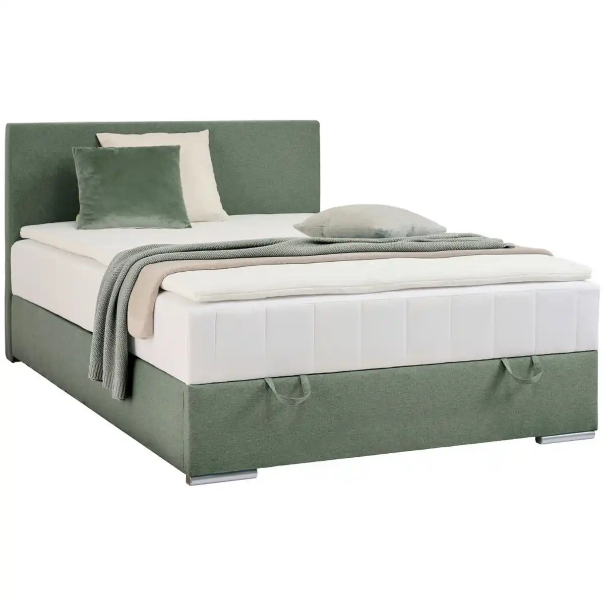 Bild 1 von Boxxx Boxbett, Grün, Textil, H3, Höhe ca. 22 cm, 140x200 cm, Topper durchgehend, in verschiedenen Größen erhältlich, Matratze durchgehend, Schlafzimmer, Betten, Boxspringbetten