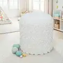 Bild 1 von Livetastic Hocker, Weiß, Textil, rund, 40x45x40 cm, Stauraum, Wohnzimmer, Hocker, Sitzhocker