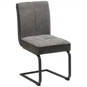 Mid.you Schwingstuhl, Grau, Schwarz, Metall, Textil, U-Form, 49x91x60 cm, Esszimmer, Stühle, Esszimmerstühle, Schwingstühle