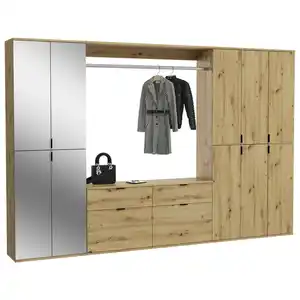 Mid.you Garderobe, Glas, Holzwerkstoff, 4-teilig, 2 Schublade(n) Schubladen, 273x193x34 cm, FSC Mix, Garderobe, Garderoben-Sets & Serien, Garderoben-Sets