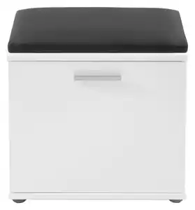 Garderobenbank Jakob ca.48,5x49x30cm Weiß,Schwarz, Schwarz, Weiß