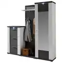 Bild 1 von Xora Garderobe, Graphit, Weiß, Holzwerkstoff, 3-teilig, 195x206.6x41.6 cm, Garderobe, Garderoben-Sets & Serien, Garderoben-Sets, G