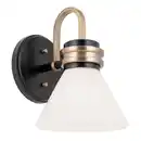 Bild 1 von Elstead Lighting Badezimmer-Wandleuchte Masthead, Schwarz, Weiß, Champagner, Metall, Glas, 17.8x24 cm, Lampen & Leuchten, Innenbeleuchtung, Leuchten nach Räumen, Badezimmerlampen