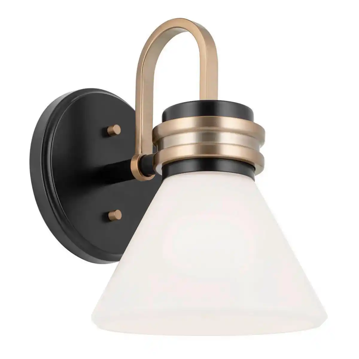 Bild 1 von Elstead Lighting Badezimmer-Wandleuchte Masthead, Schwarz, Weiß, Champagner, Metall, Glas, 17.8x24 cm, Lampen & Leuchten, Innenbeleuchtung, Leuchten nach Räumen, Badezimmerlampen