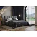 Bild 1 von Mid.you Polsterbett, Graphit, Metall, Buche, 140x200 cm, Bettkasten, Lattenrost, gepolstertes Kopfteil, in verschiedenen Größen erhältlich,alternative erhältlich, Schlafzimmer, Betten, Polsterbet