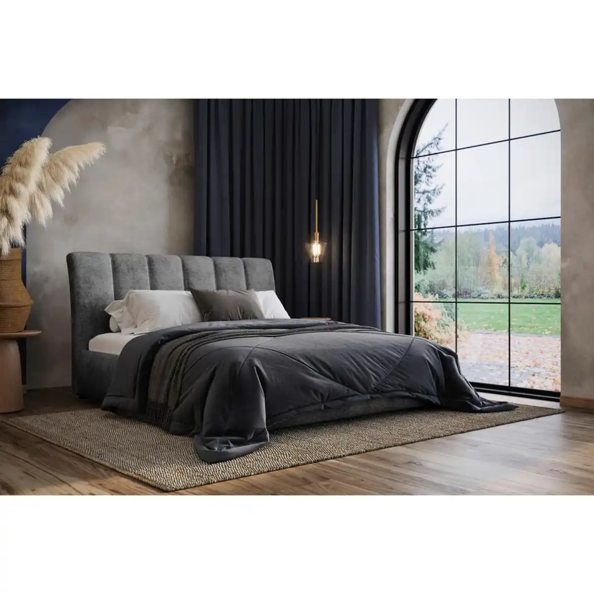 Bild 1 von Mid.you Polsterbett, Graphit, Metall, Buche, 140x200 cm, Bettkasten, Lattenrost, gepolstertes Kopfteil, in verschiedenen Größen erhältlich,alternative erhältlich, Schlafzimmer, Betten, Polsterbet