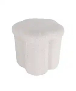 Sitzhocker Blume, weiß