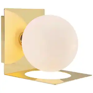 Markslöjd Wandleuchte Zenit, Opal, Messing, rund,rund, 13.5x13.5x16.2 cm, ohne Chemie, Lampen & Leuchten, Innenbeleuchtung, Spots & Strahler, Wandstrahler