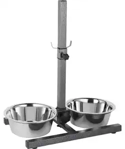 Futterstation höhenverstellbar, silber