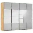 Bild 1 von Novel Schwebetürenschrank, Eiche Artisan, Seidengrau, Holzwerkstoff, 8 Fächer, 271x223x68 cm, Blauer Engel, Goldenes M, Made in Germany, Beimöbel erhältlich, umfangreiches Zubehör in verschieden