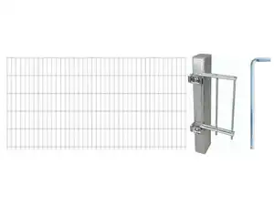 ALBERTS Doppelstabmattenzaun-Grundset, Länge 10 m (feuerverzinkt, Mattenhöhe: 1000 mm)