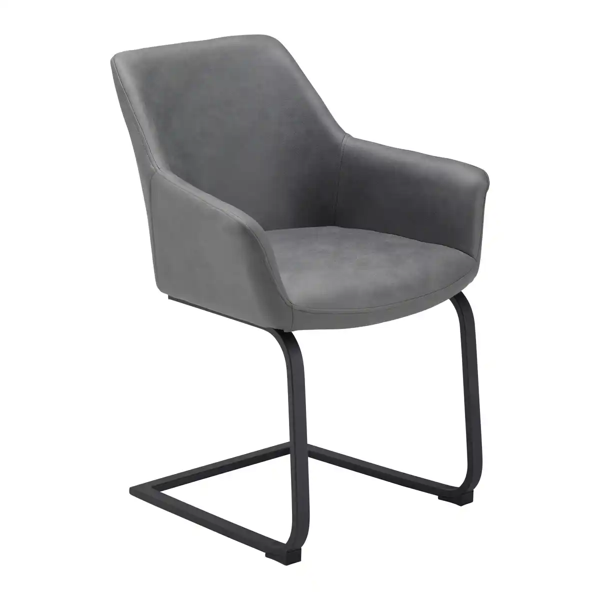 Bild 1 von Schwingstuhl Pria Dunkelgrau Mikrofaser Gepolstert, Dunkelgrau