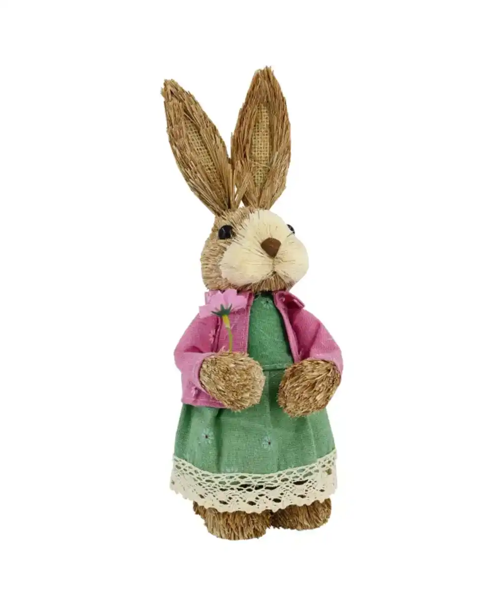 Bild 1 von Deko-Osterhase aus Stroh, grün