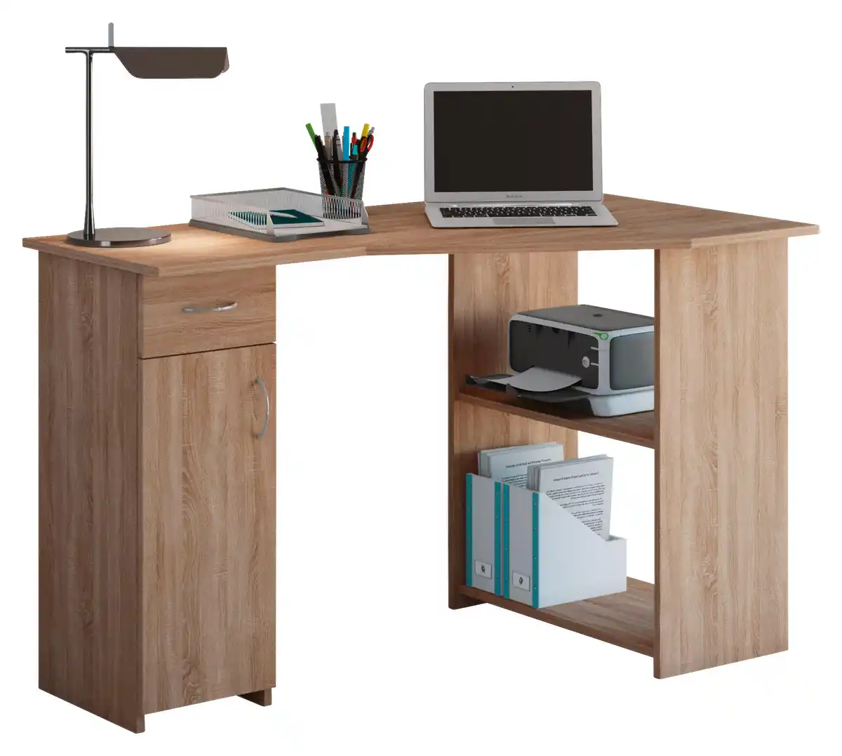 Bild 1 von Eckschreibtisch Linzia Eichefarben ca. 118x76x77cm, Eichefarben